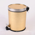 Golden Dragon Pattern Chinese Style Covered Leatherette Trash Bin (A12-1901AI)